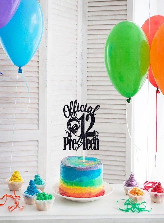 Confetti! Cheerful 12! Official Pre-teen Birthday Cake Topper - Dazzling Black Glitter Decor for 12th Birthday Parties, Perfect Party Supplies for Boys & Girls - Image 5